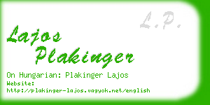 lajos plakinger business card